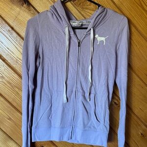 PINK Victoria's Secret Lavender Hoodie with Dog Emblem
